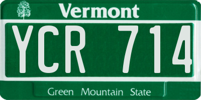 VT license plate YCR714
