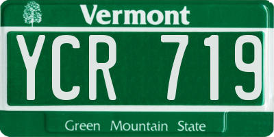 VT license plate YCR719
