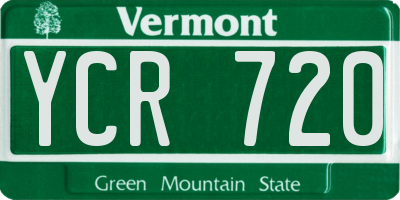 VT license plate YCR720