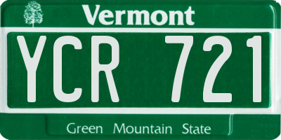 VT license plate YCR721
