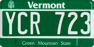 VT license plate YCR723