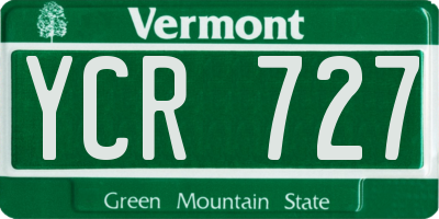VT license plate YCR727