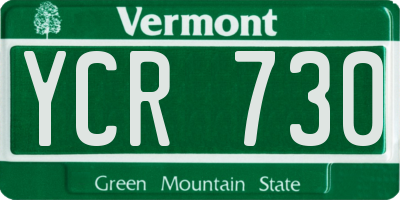 VT license plate YCR730