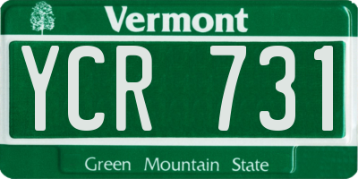 VT license plate YCR731