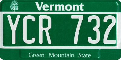 VT license plate YCR732