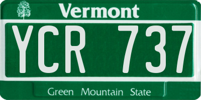 VT license plate YCR737