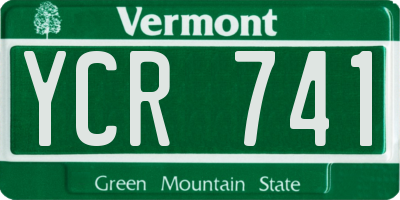 VT license plate YCR741