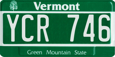 VT license plate YCR746