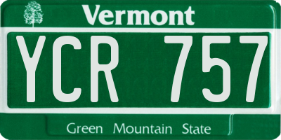 VT license plate YCR757