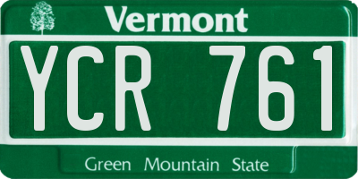 VT license plate YCR761