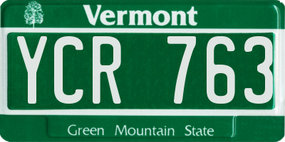 VT license plate YCR763