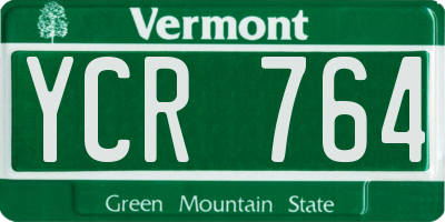 VT license plate YCR764