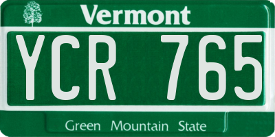 VT license plate YCR765
