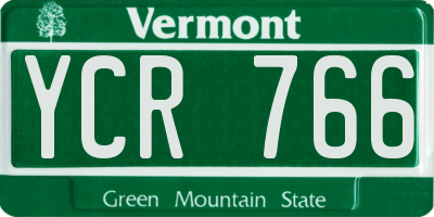 VT license plate YCR766