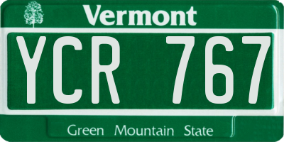 VT license plate YCR767