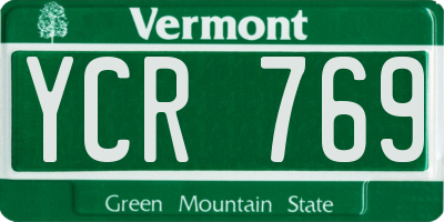 VT license plate YCR769