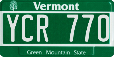 VT license plate YCR770