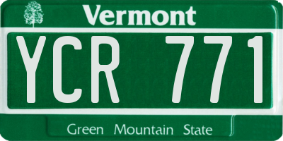 VT license plate YCR771