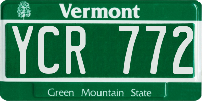 VT license plate YCR772
