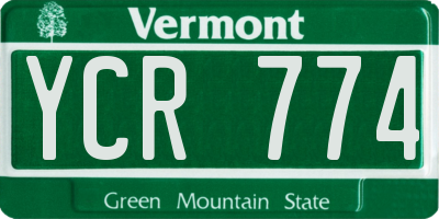VT license plate YCR774