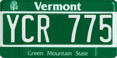 VT license plate YCR775