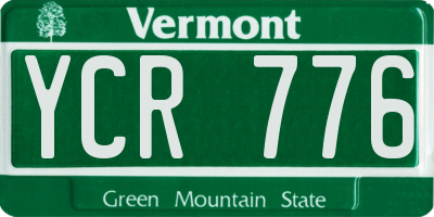 VT license plate YCR776