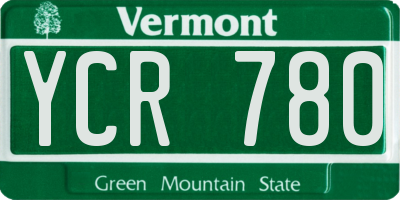 VT license plate YCR780