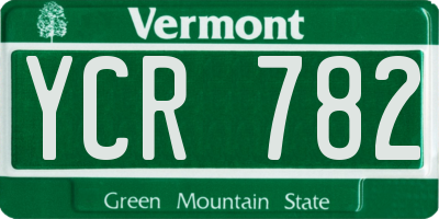 VT license plate YCR782