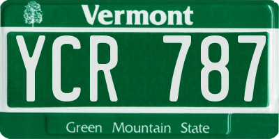 VT license plate YCR787