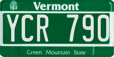 VT license plate YCR790