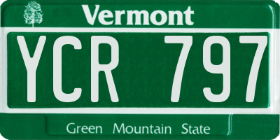 VT license plate YCR797