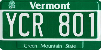 VT license plate YCR801