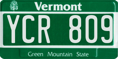 VT license plate YCR809