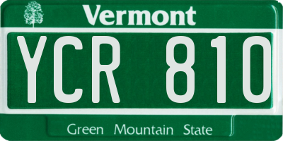 VT license plate YCR810