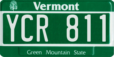 VT license plate YCR811