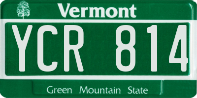 VT license plate YCR814