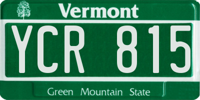 VT license plate YCR815