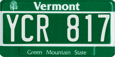 VT license plate YCR817