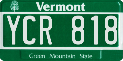 VT license plate YCR818