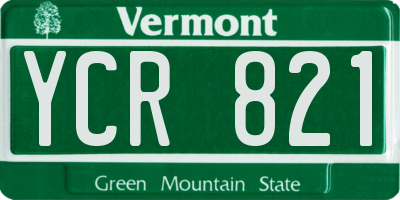 VT license plate YCR821