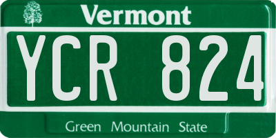VT license plate YCR824