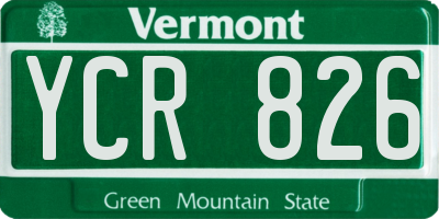 VT license plate YCR826