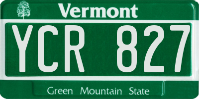 VT license plate YCR827