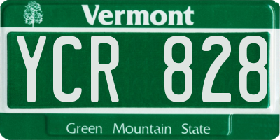 VT license plate YCR828