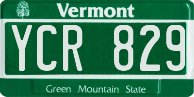 VT license plate YCR829