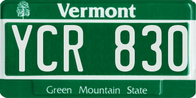 VT license plate YCR830