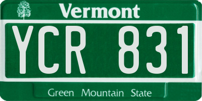 VT license plate YCR831