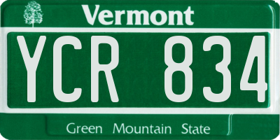 VT license plate YCR834