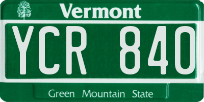 VT license plate YCR840
