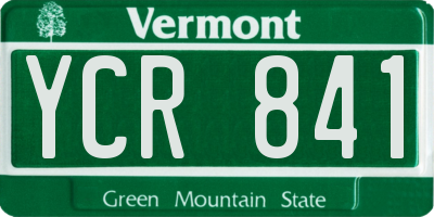 VT license plate YCR841